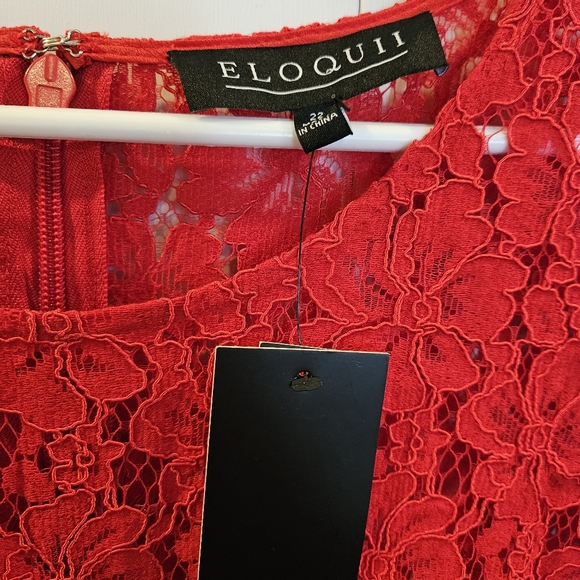 Eloquii red lace plus size dress NWT - Picture 6 of 9